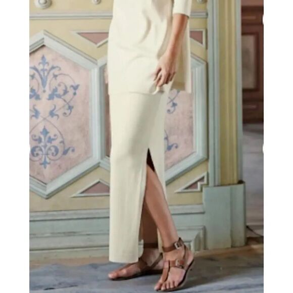 Peruvian Connection MAXI SKIRT in cream size medium - Picture 1 of 9